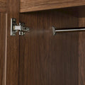 Freestanding 4 Door Wardrobe Armoire with 2 Drawers and Hanging Rods for Clothes Storage