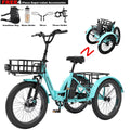 ABORON 3.0 Fat Tire Electric Trike for Senior Foldable E Bike, 500W Motorized Tricycle Adult 20" Folding 3 Wheel Electric Commute Bike Trike W/48V